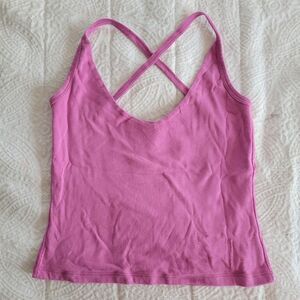 Moda International Pink Cross Strap Tank Cami Top Pink/Purple M 100% Cotton